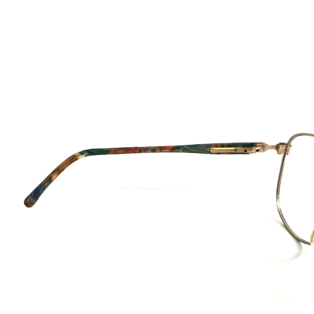 Vintage Gucci Eyeglasses Frames GG2366 LT8 Brown Green Gold Horsebit 53-16-130